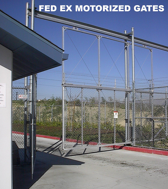These massive gates with overhead track were installed at Fed Ex in Covina CA
