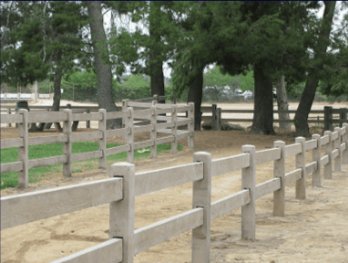 Precast concrete rails along a horse trail. Burbank CA