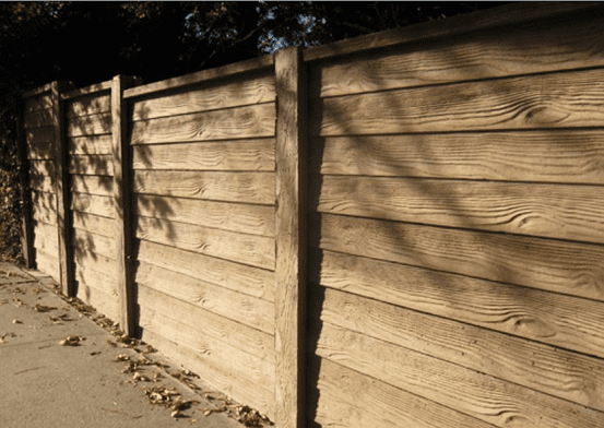 Precast concrete fencing with a wood grain look